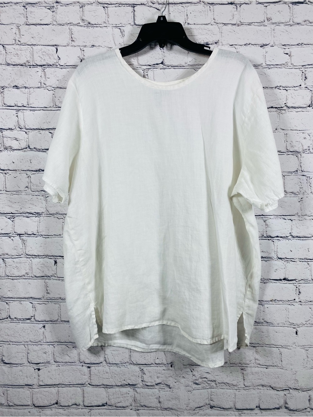 Flax by Jeanne Engelhart 100% linen crew neck Short sleeve Top Size 1G / 1XL